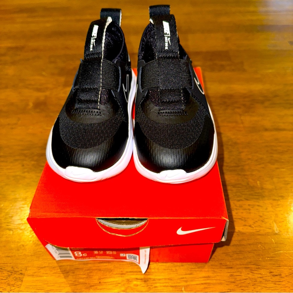 NIKE Flex Plus (TD) Black TODDLER'S SHOES Slip On SIZE 8c CW7430 003 New In Box